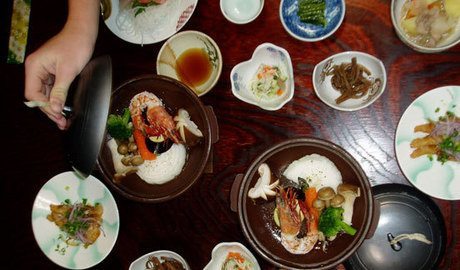 One of the amazing meals we had at a traditional ryokan.